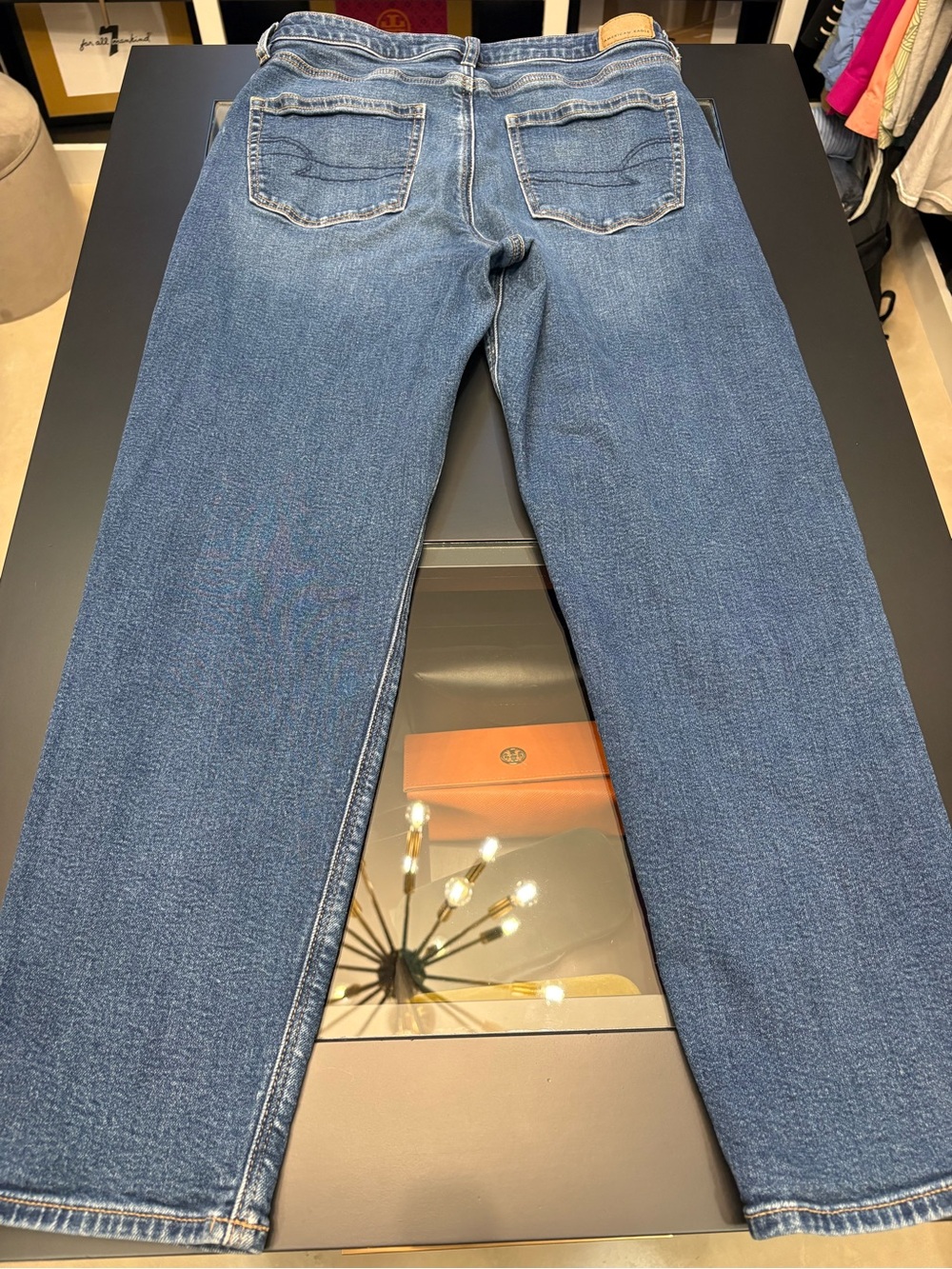 American Eagle Outfitters Stretch Mom Jeans in Medium Blue Wash - Picture 5 of 12